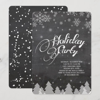 Winter Wonderland Snowflakes Holiday Party Invite