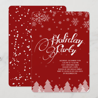 Winter Wonderland Snowflakes Holiday Party Invite