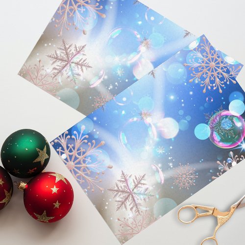 Winter Wonderland Snowflakes Lights and Bubbles Tissue Paper