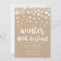 Winter wonderland snowflakes neutral 1st birthday