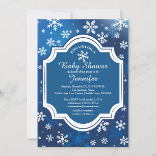 Winter Wonderland Snowflakes Neutral Baby Shower Invitation