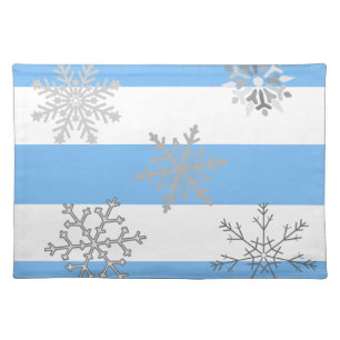 Winter Wonderland Snowflakes on a Cloth Placemat