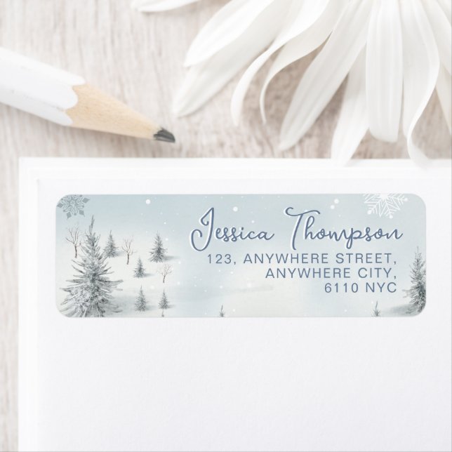 Winter Wonderland Snowflakes Return Address Label (Insitu)