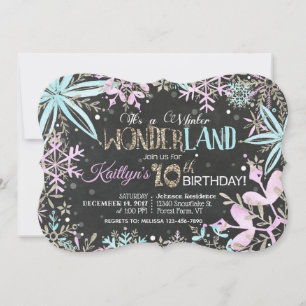 Winter Wonderland Snowflakes Sparkle Birthday Holiday Card