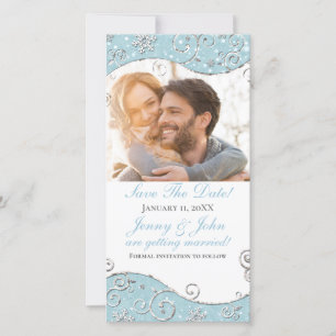 Winter Wonderland Snowflakes Swirl Photo Card