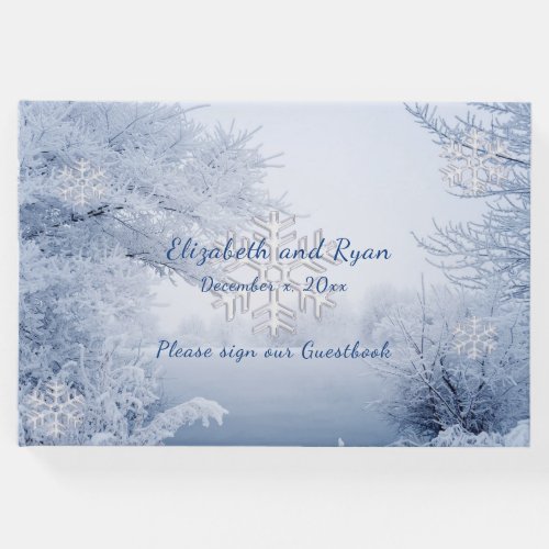 Winter Wonderland Snowflakes Wedding Guest Book