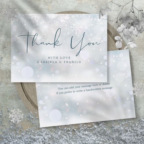 Winter Wonderland Snowflakes Wedding Thank You Card