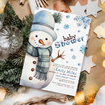 Winter Wonderland Snowman Baby Shower  Invitation