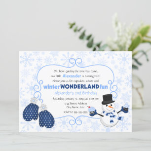 Winter Wonderland Snowman Birthday Invitation