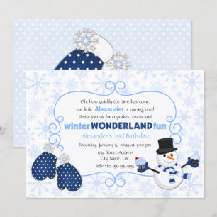Winter Wonderland Snowman Birthday Invitation