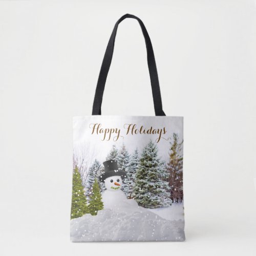 Winter Wonderland Snowman Christmas Tote Bag