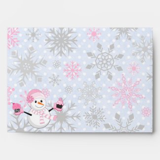 Winter Wonderland Snowman Cupcakes Snowflakes Envelope
