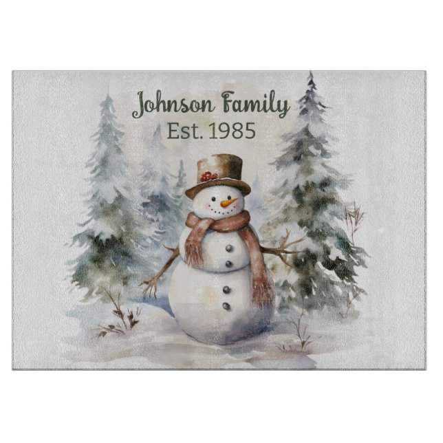 Winter Wonderland Snowman Cutting Board (Front)