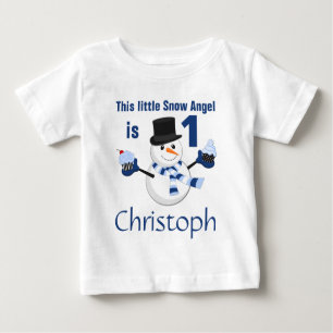 Winter Wonderland Snowman First Birthday Baby T-Shirt