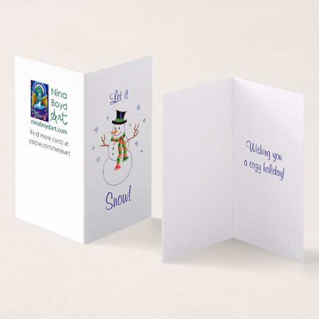 Winter Wonderland Snowman *set of 25 holiday cards (Inside and Outside)
