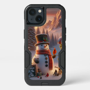 Winter Wonderland Snowman's Hot Chocolate Cart iPhone 13 Case