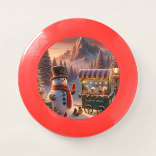 Winter Wonderland Snowman's Hot Chocolate Cart Wham-O Frisbee