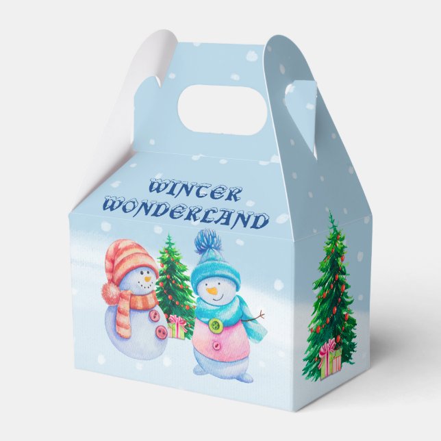Winter Wonderland Snowmen Favor Box (Front Side)