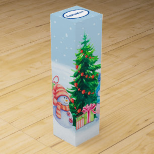 Winter Wonderland Snowmen Wine Gift Box