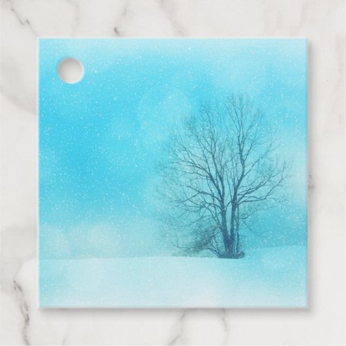 Winter Wonderland Snowstorm Tree Favor Tags