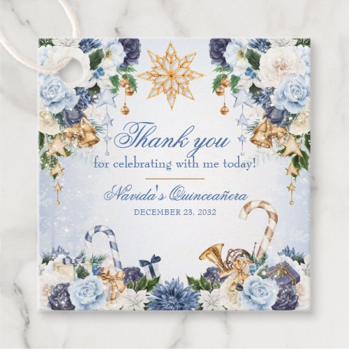 Winter Wonderland Snowy Holiday Quinceanera Favor Favor Tags