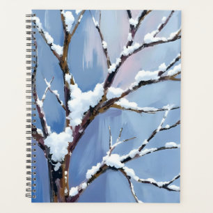 Winter Wonderland Snowy Tree Branches Painted Planner