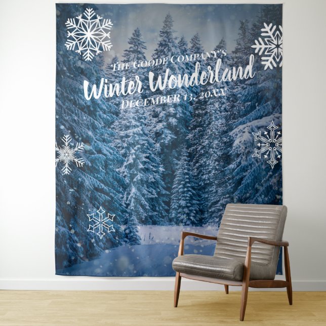 Winter Wonderland Snowy Trees  | Party Backdrop (In Situ)