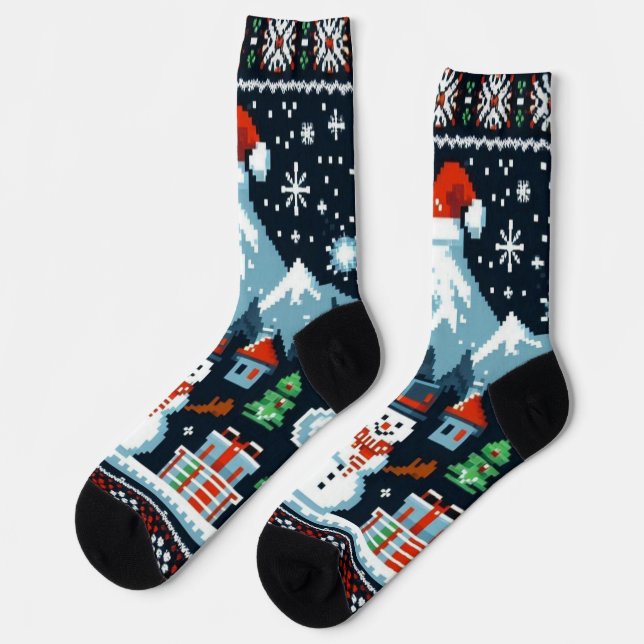 winter wonderland socks (Left)