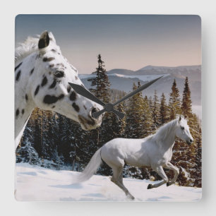 Winter Wonderland Square Wall Clock