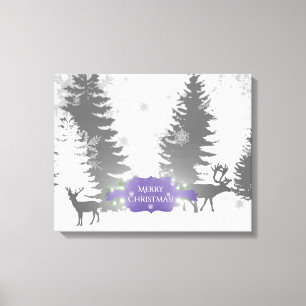 Winter Wonderland Stretched Canvas Print - Purple