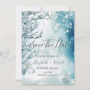 Personalized choose your paper color fonts motif WINTER Wedding with Snowflake and Twine Save the Date ink color