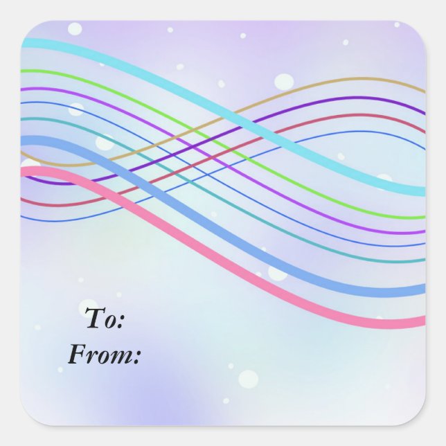 Winter Wonderland Stripes Square Sticker (Front)