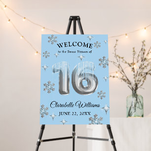 Winter Wonderland Sweet 16 Welcome Sign