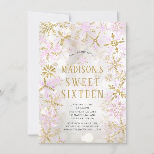 Winter Wonderland Sweet Sixteen Birthday Party Inv Invitation | Zazzle