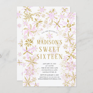 Winter Wonderland Sweet Sixteen Birthday Party Inv Invitation
