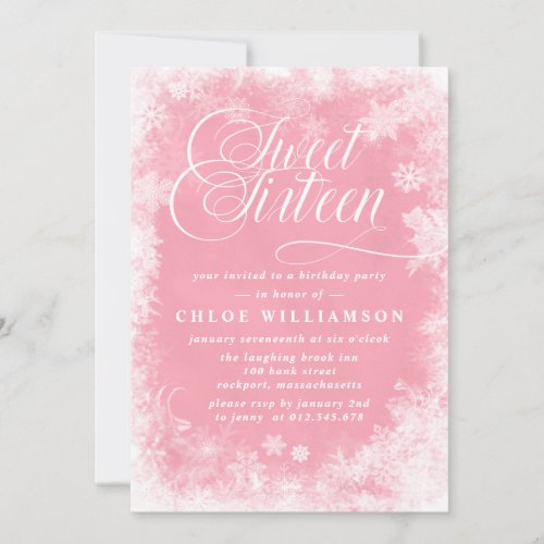 Winter Wonderland Sweet Sixteen Party Invitation