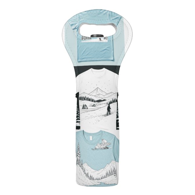 Winter Wonderland T-Shirt Designs Wine Bag (Front)