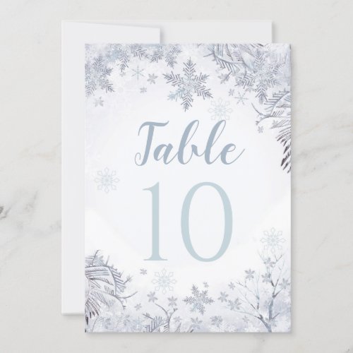 Winter Wonderland Table Number Card