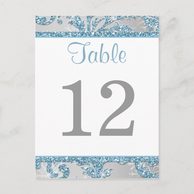 Winter Wonderland Table Number Card 2 (Front)