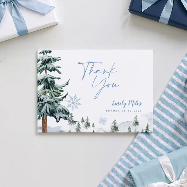 Winter Wonderland Thank You Card | Zazzle