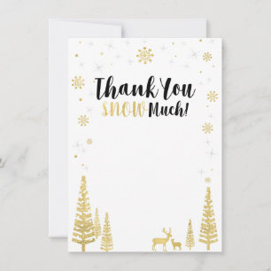 Winter wonderland thank you card - Black & Gold
