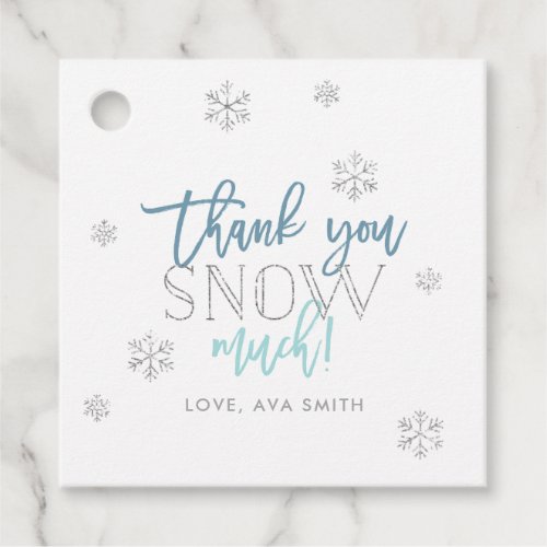 Winter Wonderland Thank You Snow Much Blue Favor Tags