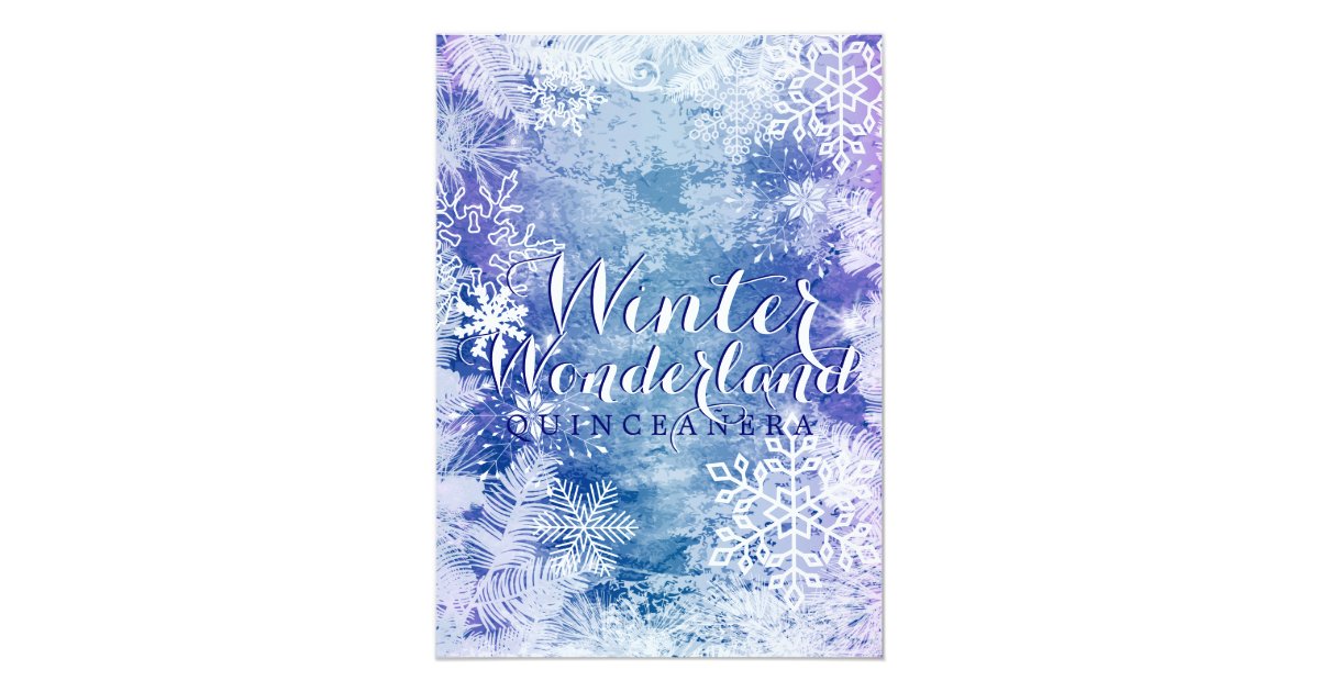 Winter Wonderland Theme Quinceanera Birthday Invitation