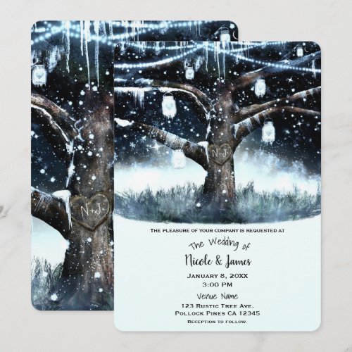 Winter Wonderland Tree Lights & Mason Jars Wedding