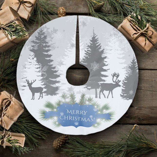 Winter Wonderland Tree Skirt - Blue (Blue Winter Wonderland Christmas Tree Skirt)