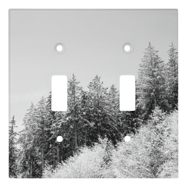 Winter Wonderland Trees 2 Light Switch Cover (Front)