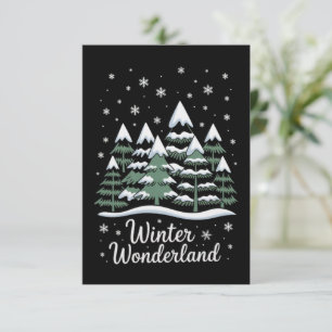 Winter Wonderland Trees Christmas Family Crew  Invitation