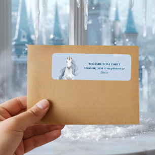 Winter Wonderland Unicorn Label