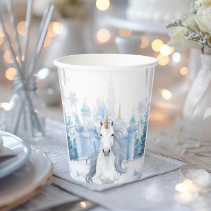 Winter Wonderland Unicorn Magical Snow Paper Cups
