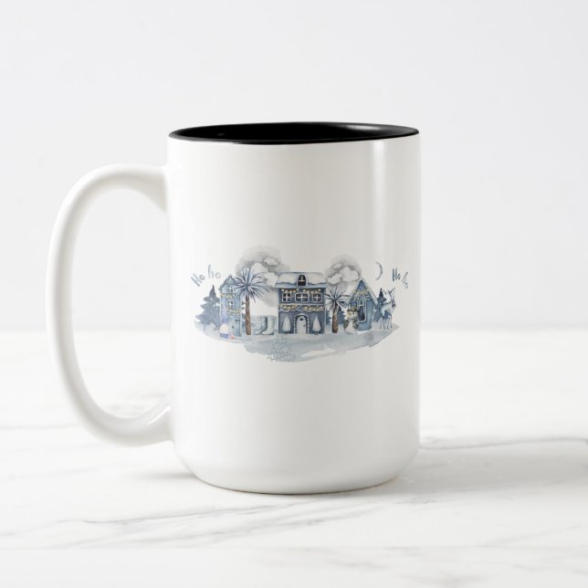 Winter Wonderland Village Two-Tone Coffee Mug (Left)